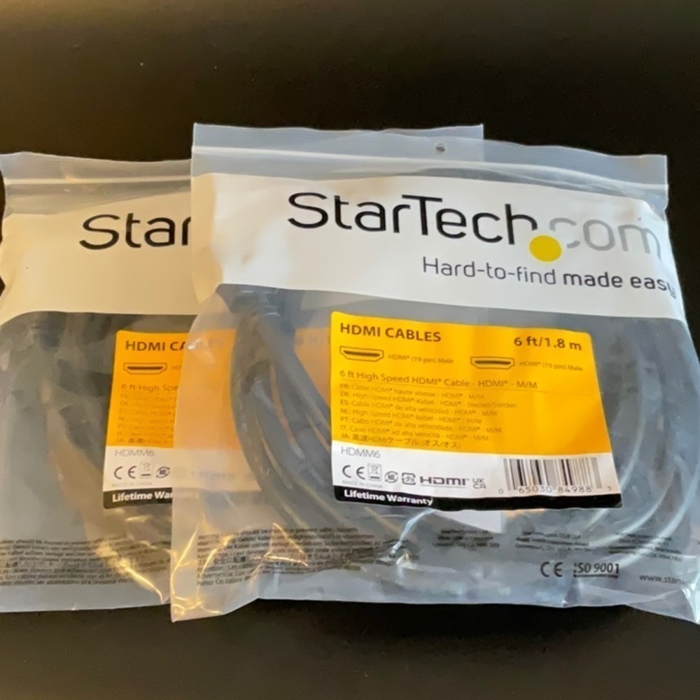 Startech 6 ft High Speed HDMI Cable 2 pack